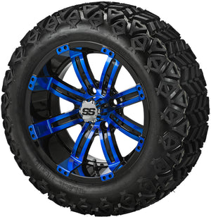 LSI 14" Casino Black & Blue Wheel and Lifted Tire Combo