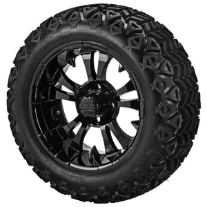 LSI 14" Warlock Gloss Black Wheel and Lifted Tire Combo