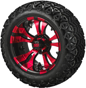 LSI 14" Warlock Black & Red Wheel and Lifted Tire Combo