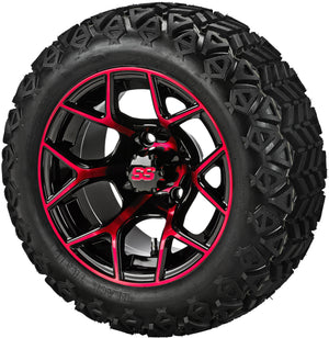 LSI 14" Ninja Black & Red Wheel and Lifted Tire Combo