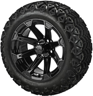 LSI 14" Viking Gloss Black Wheel and Lifted Tire Combo