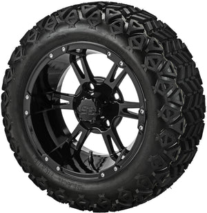 LSI 14" Raptor Gloss Black Wheel and Lifted Tire Combo