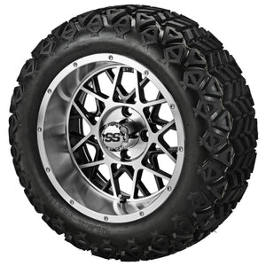 LSI 14" Black Widow Black & Machined Wheel and Lifted Tire Combo