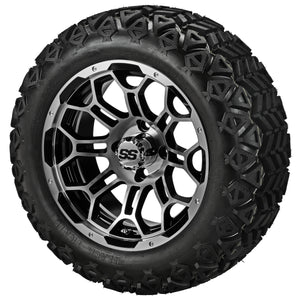 LSI 14" Hercules Black & Machined Wheel and Lifted Tire Combo