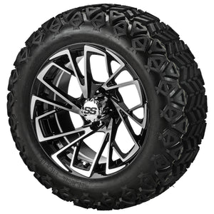 LSI 14" Stinger Black & Machined Wheel and Lifted Tire Combo