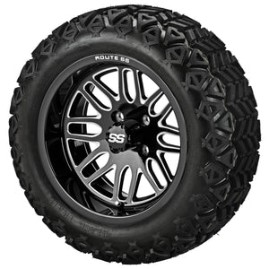 LSI 14" Sinister Black & Machined Wheel and Lifted Tire Combo