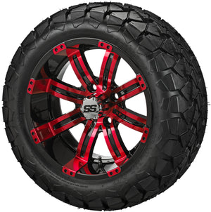 LSI 14" Casino Black & Red Wheel and Lifted Tire Combo