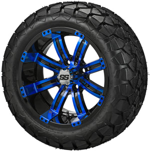 LSI 14" Casino Black & Blue Wheel and Lifted Tire Combo