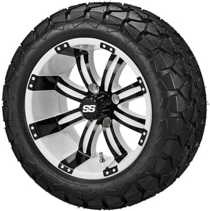 LSI 14" Casino White & Black Wheel and Lifted Tire Combo