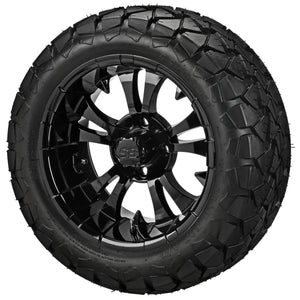 LSI 14" Warlock Gloss Black Wheel and Lifted Tire Combo