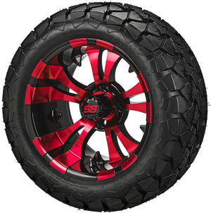 LSI 14" Warlock Black & Red Wheel and Lifted Tire Combo