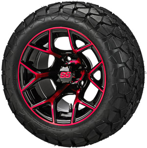 LSI 14" Ninja Black & Red Wheel and Lifted Tire Combo