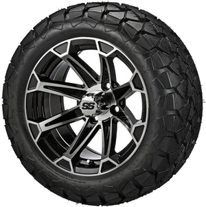 LSI 14" Viking Black & Machined Wheel and Lifted Tire Combo