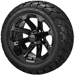 LSI 14" Viking Gloss Black Wheel and Lifted Tire Combo