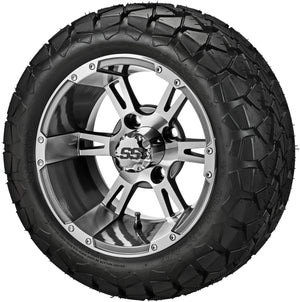 LSI 14" Raptor Gun Metal Gray & Machined Wheel and Lifted Tire Combo