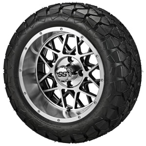 LSI 14" Black Widow Black & Machined Wheel and Lifted Tire Combo