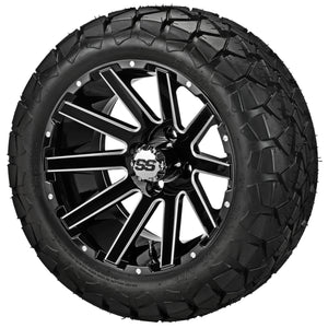 LSI 14" Venom Black & Machined Wheel and Lifted Tire Combo