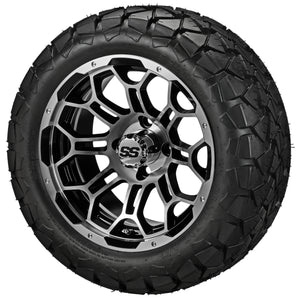 LSI 14" Hercules Black & Machined Wheel and Lifted Tire Combo