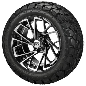 LSI 14" Stinger Black & Machined Wheel and Lifted Tire Combo