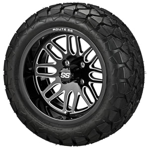 LSI 14" Sinister Black & Machined Wheel and Lifted Tire Combo