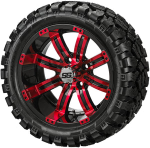 LSI 14" Casino Black & Red Wheel and Lifted Tire Combo