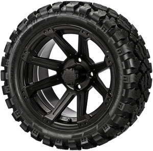 LSI 14" Rampage Matte Black Wheel and Lifted Tire Combo