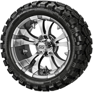 LSI 14" Warlock Gun Metal Gray & Machined Wheel and Lifted Tire Combo