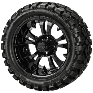 LSI 14" Warlock Gloss Black Wheel and Lifted Tire Combo