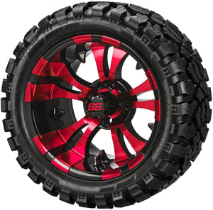 LSI 14" Warlock Black & Red Wheel and Lifted Tire Combo