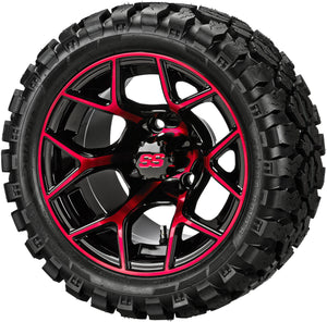 LSI 14" Ninja Black & Red Wheel and Lifted Tire Combo