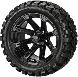 LSI 14" Viking Gloss Black Wheel and Lifted Tire Combo