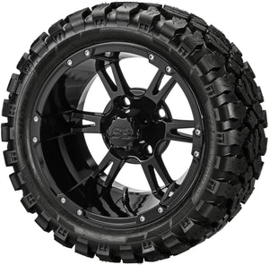 LSI 14" Raptor Gloss Black Wheel and Lifted Tire Combo