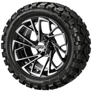 LSI 14" Stinger Black & Machined Wheel and Lifted Tire Combo