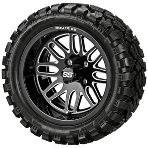 LSI 14" Sinister Black & Machined Wheel and Lifted Tire Combo