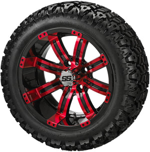 LSI 14" Casino Black & Red Wheel and Lifted Tire Combo