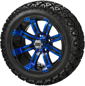 LSI 14" Casino Black & Blue Wheel and Lifted Tire Combo