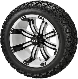 LSI 14" Casino White & Black Wheel and Lifted Tire Combo