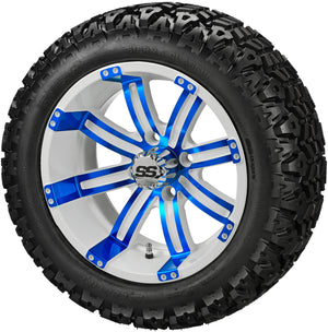 LSI 14" Casino White & Blue Wheel and Lifted Tire Combo