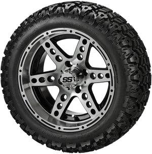 LSI 14" Chaos Black & Machined Wheel and Lifted Tire Combo