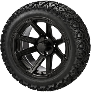 LSI 14" Rampage Matte Black Wheel and Lifted Tire Combo