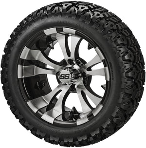 LSI 14" Warlock Black & Machined Wheel and Lifted Tire Combo