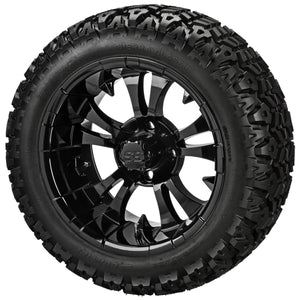 LSI 14" Warlock Gloss Black Wheel and Lifted Tire Combo