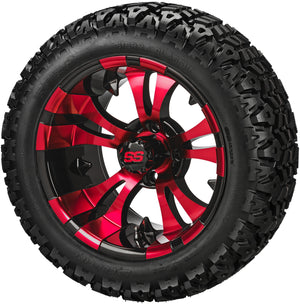 LSI 14" Warlock Black & Red Wheel and Lifted Tire Combo