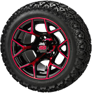 LSI 14" Ninja Black & Red Wheel and Lifted Tire Combo