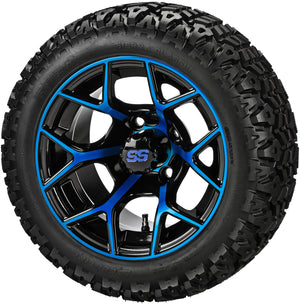 LSI 14" Ninja Black & Blue Wheel and Lifted Tire Combo