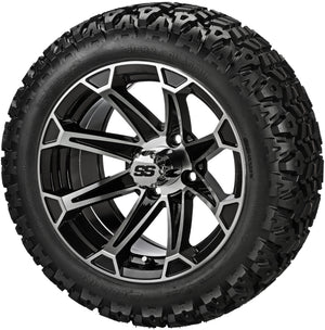 LSI 14" Viking Black & Machined Wheel and Lifted Tire Combo