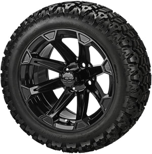 LSI 14" Viking Gloss Black Wheel and Lifted Tire Combo