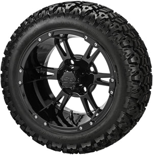 LSI 14" Raptor Gloss Black Wheel and Lifted Tire Combo