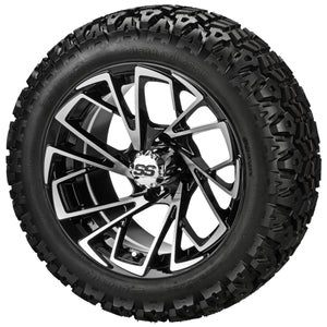 LSI 14" Stinger Black & Machined Wheel and Lifted Tire Combo