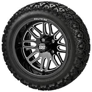 LSI 14" Sinister Black & Machined Wheel and Lifted Tire Combo